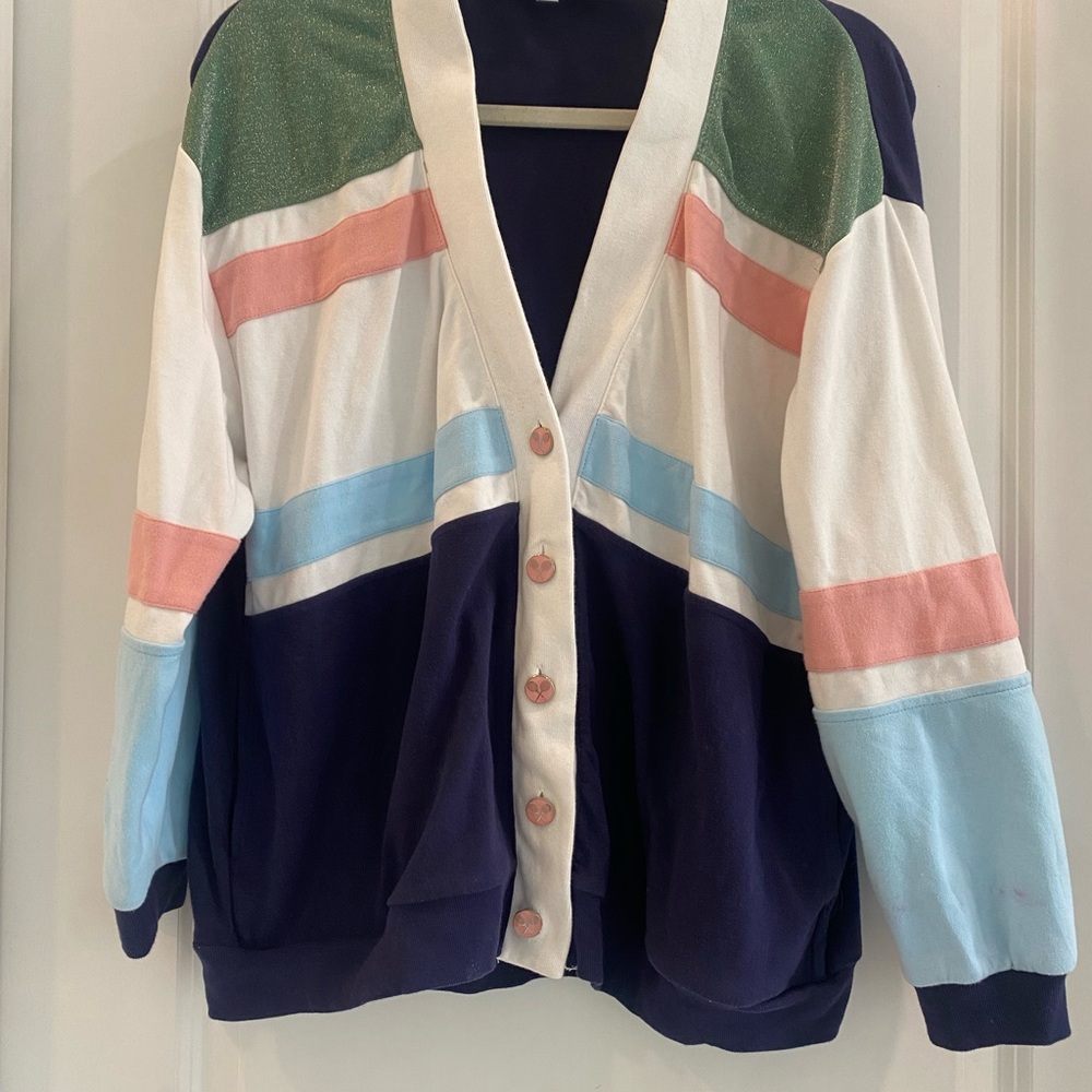 Colorful Striped Women's Tennis Cardigan